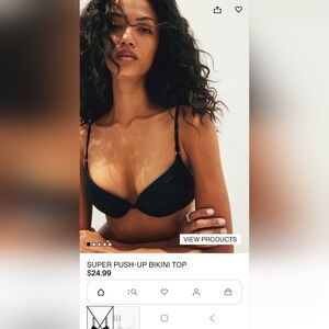 H&M Black Women's Push Up Swim Top Size 36C NWT